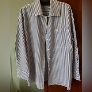 Lafayette all cotton blue stripe shirt.
